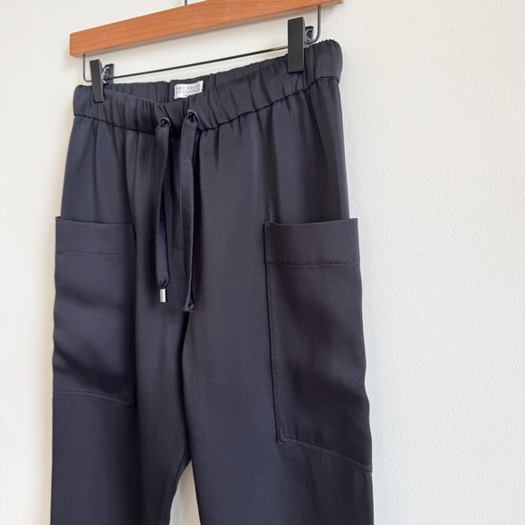 BRUNELLO CUCINELLI • Satin Cady Cargo Track Pant in Black - Picture 5 of 14